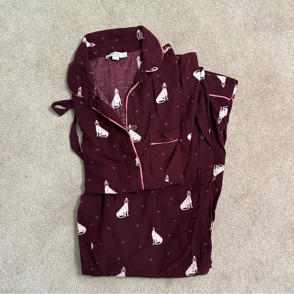 Women's Burgundy LOFT Lemur Pajama Set